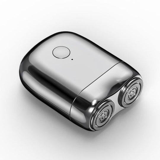 Compact Chrome Pocket Electric Shaver for Travel and On-the-Go Grooming