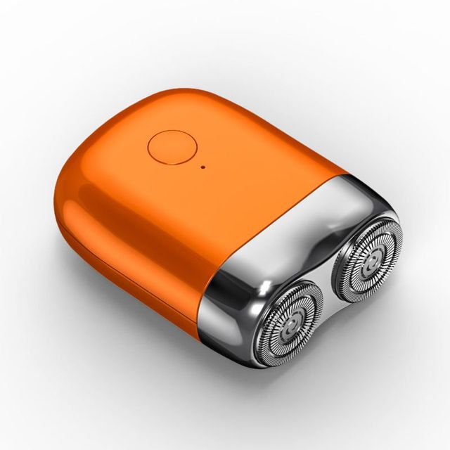 Compact Chrome Pocket Electric Shaver for Travel and On-the-Go Grooming