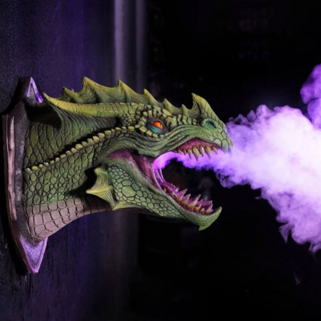 Roaring Dinosaur Head LED Wall Decor with Smoke Effect for Game Room