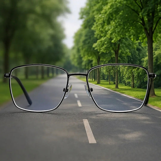Progressive multifocal reading glasses with clear lenses