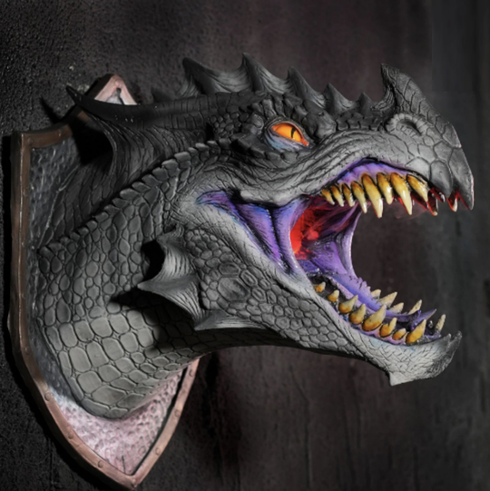 Roaring Dinosaur Head LED Wall Decor with Smoke Effect for Game Room