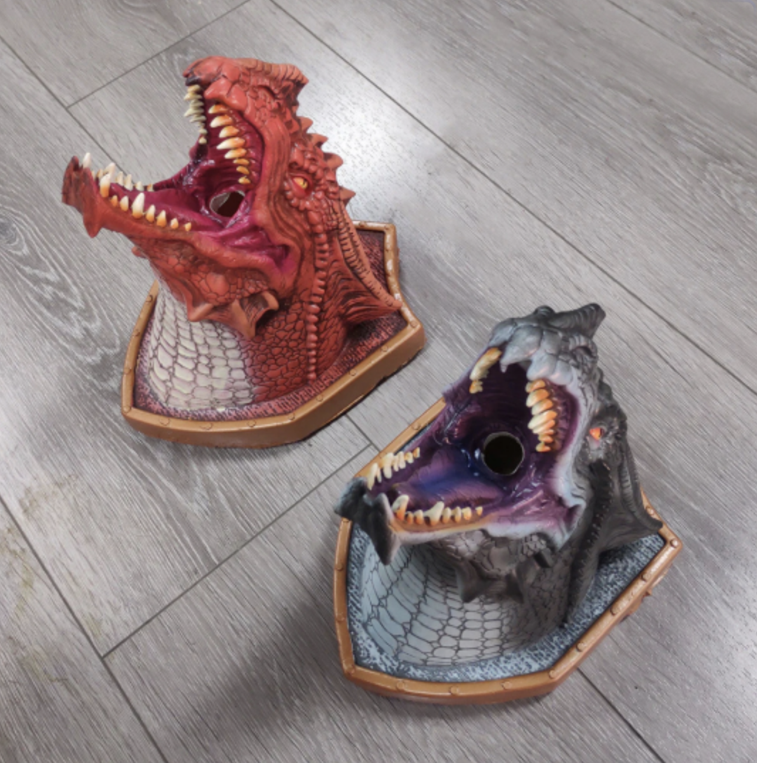 Roaring Dinosaur Head LED Wall Decor with Smoke Effect for Game Room