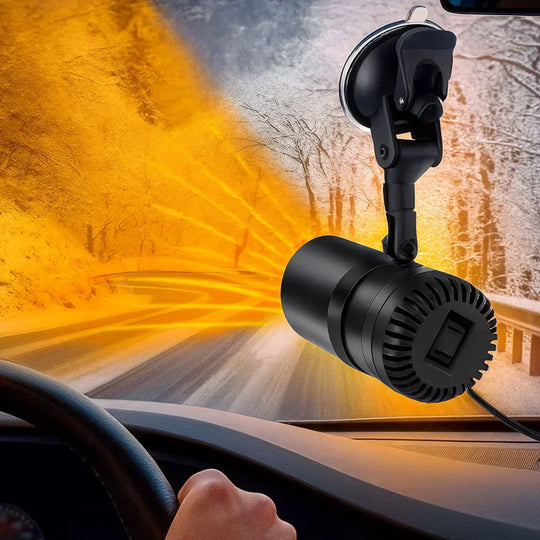 Portable car heater clearing frost