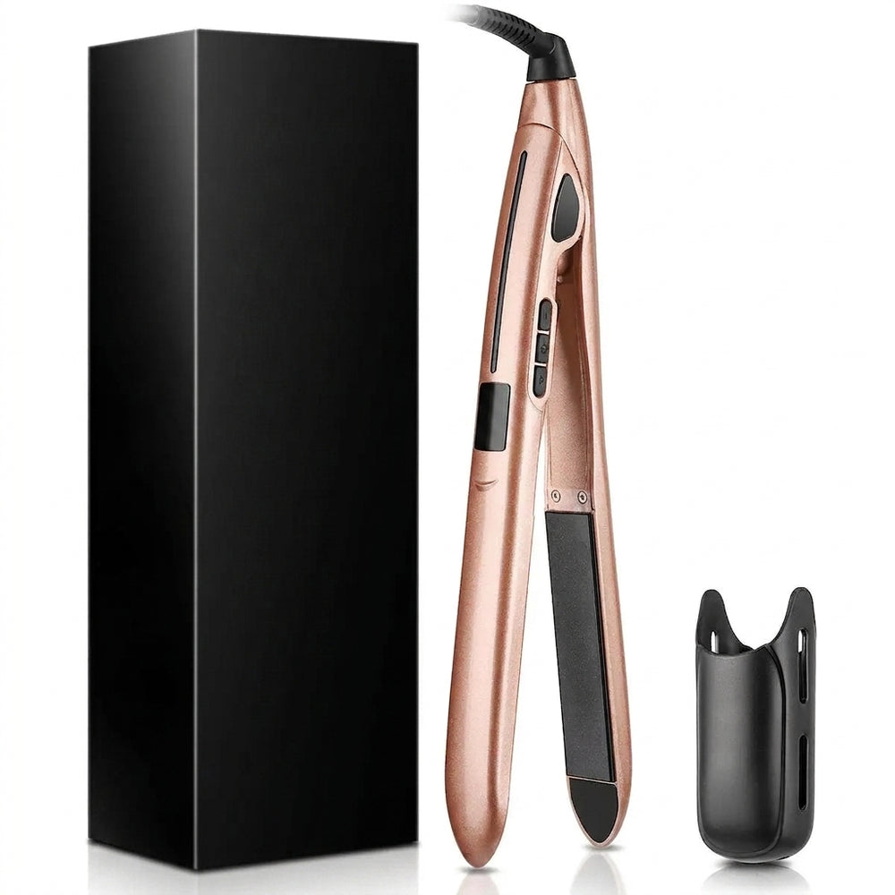 Sleek Ceramic Flat Iron Hair Straightener with LCD Temperature Display