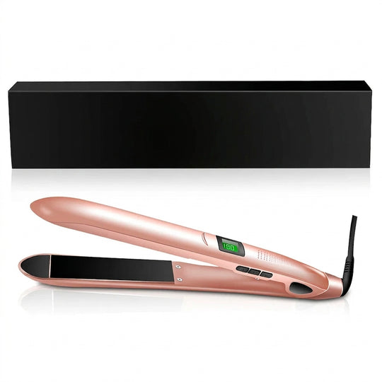 Sleek Ceramic Flat Iron Hair Straightener with LCD Temperature Display