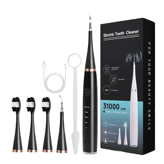 Rechargeable Sonic Dental Cleaner and Whitening Tool Set for Home Oral Care