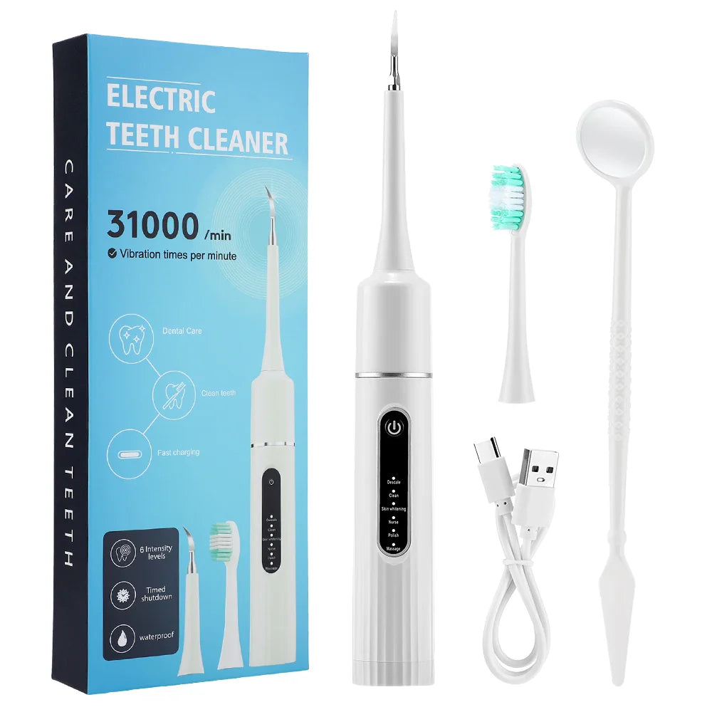 Six Speed Electric Teeth Cleaning Scaler Kit for Deep Plaque Removal