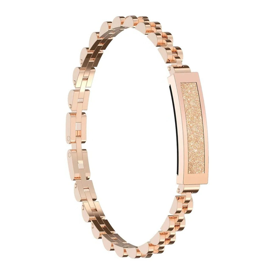 Sparkling Chain-Link Smart Bracelet Fitness Tracker with Heart Rate and Sleep Monitoring for Women