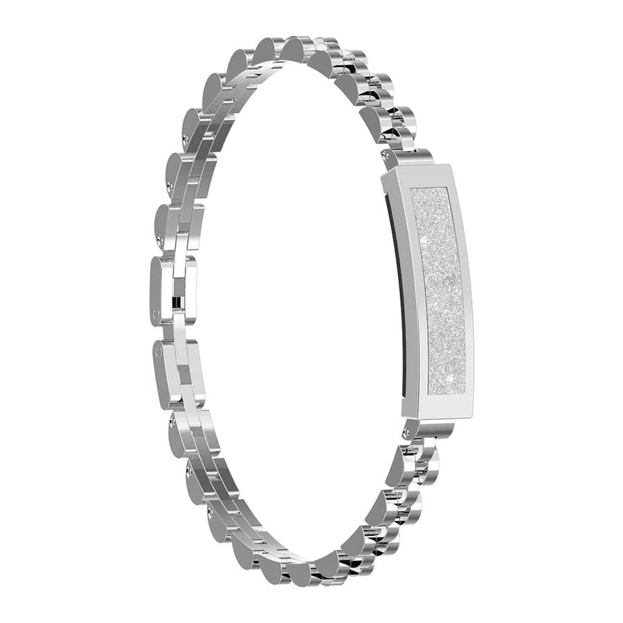 Sparkling Chain-Link Smart Bracelet Fitness Tracker with Heart Rate and Sleep Monitoring for Women