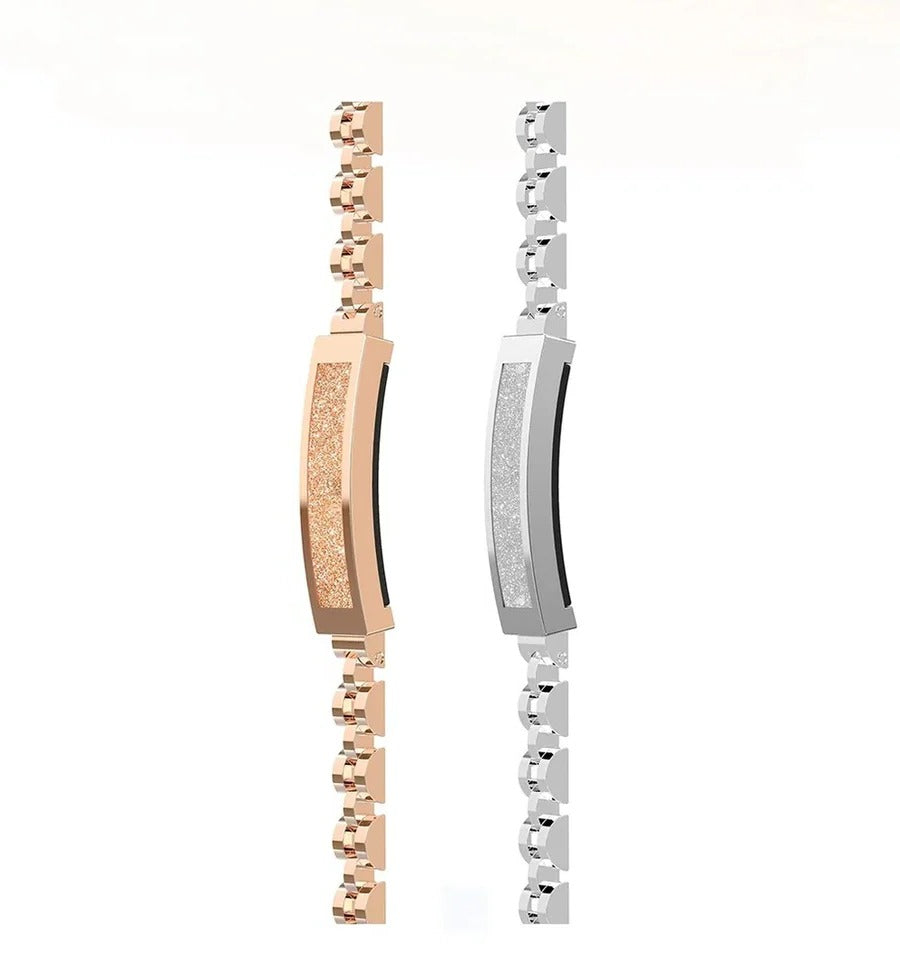 Sparkling Chain-Link Smart Bracelet Fitness Tracker with Heart Rate and Sleep Monitoring for Women