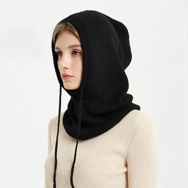 Cozy Knit Hooded Balaclava Snood for Winter and Cold Weather