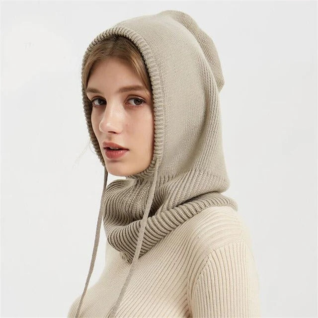 Cozy Knit Hooded Balaclava Snood for Winter and Cold Weather