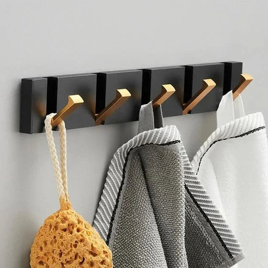 Sleek Stainless Steel Retractable Hook Rack for Entryway and Kitchen