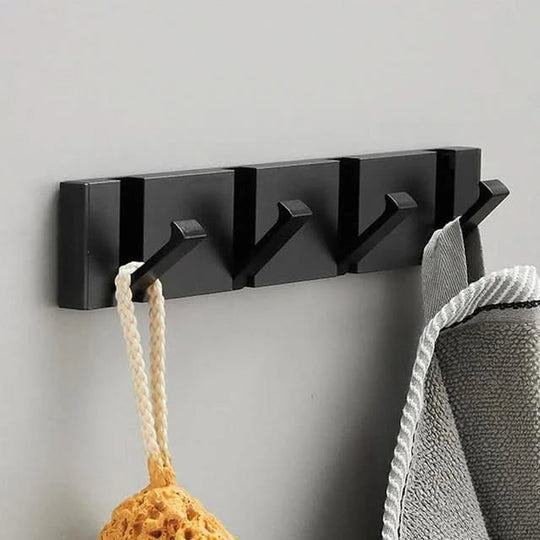 Sleek Stainless Steel Retractable Hook Rack for Entryway and Kitchen