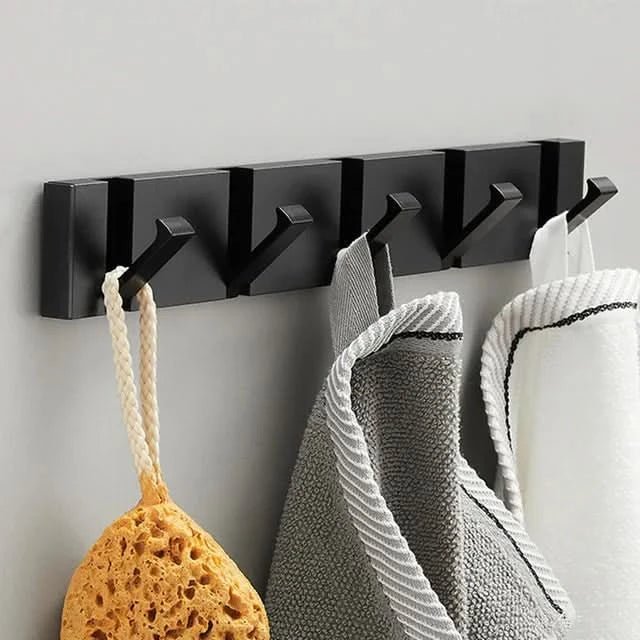 Sleek Stainless Steel Retractable Hook Rack for Entryway and Kitchen