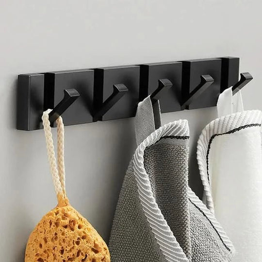 Sleek Stainless Steel Retractable Hook Rack for Entryway and Kitchen