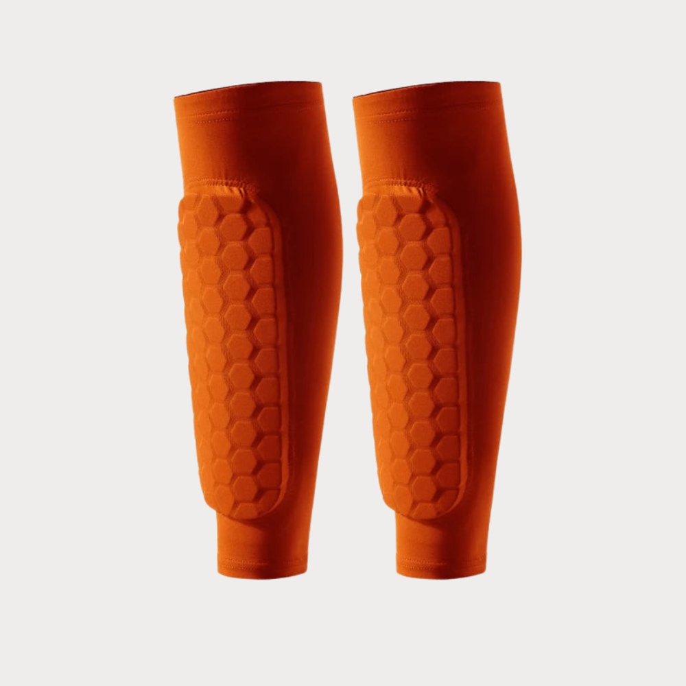 Orange shin guard sleeves