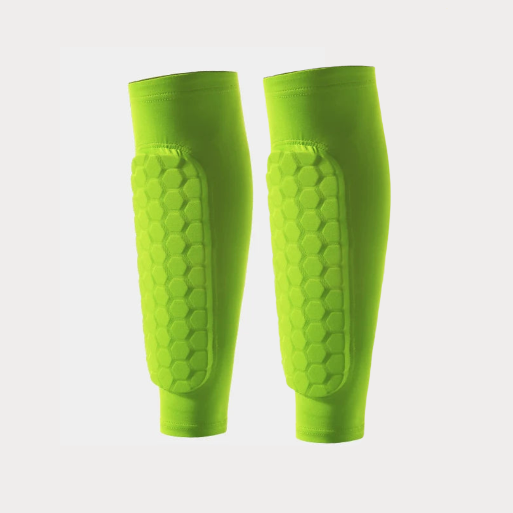 Green shin guard sleeves