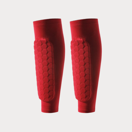 Red shin guard sleeves
