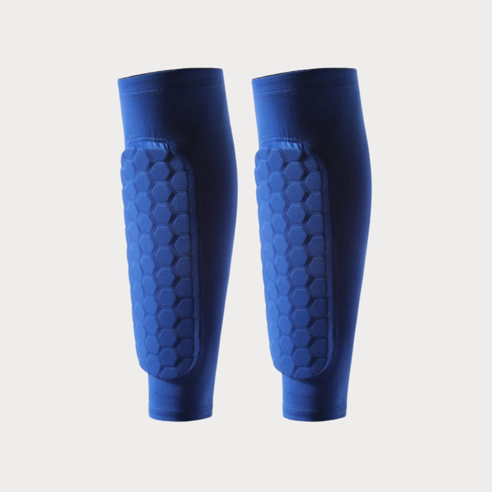 Blue shin guard sleeves