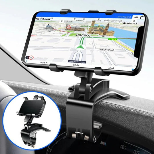 360-Degree Rotating Dashboard Car Phone Holder for Hands-Free Driving