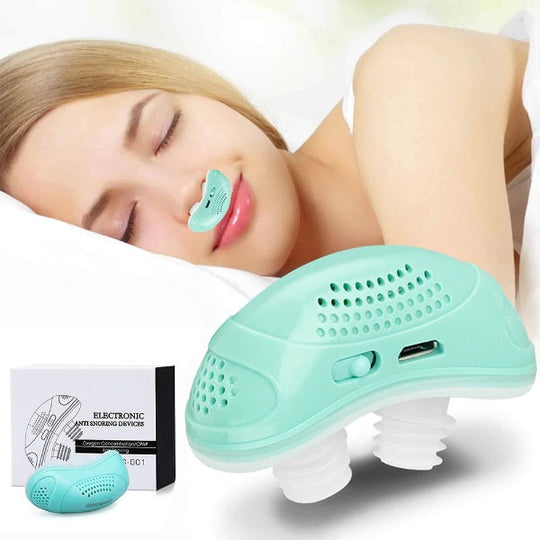 Compact Electric Micro CPAP Anti Snoring Device for Restful Sleep