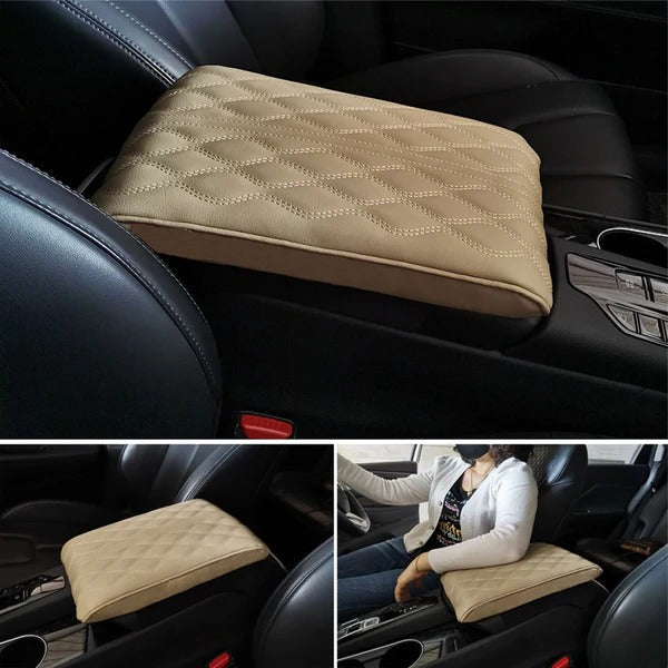 Plush Leather Memory Foam Car Armrest Cushion for Comfortable Driving