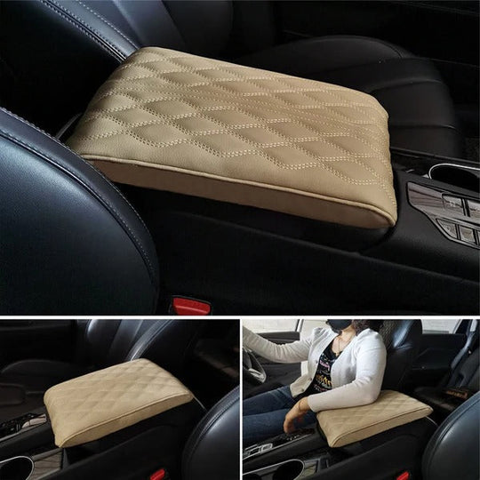 Plush Leather Memory Foam Car Armrest Cushion for Comfortable Driving