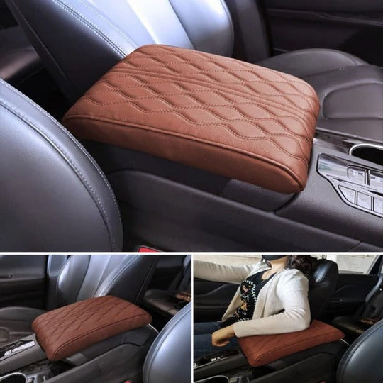 Plush Leather Memory Foam Car Armrest Cushion for Comfortable Driving