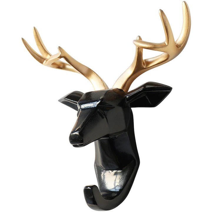 Black deer head hook detail