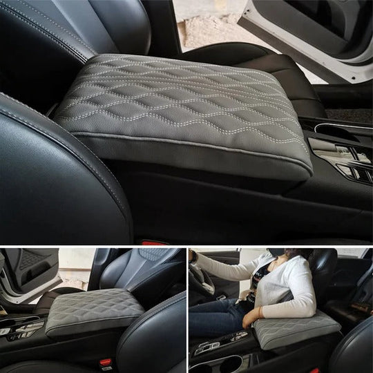 Plush Leather Memory Foam Car Armrest Cushion for Comfortable Driving