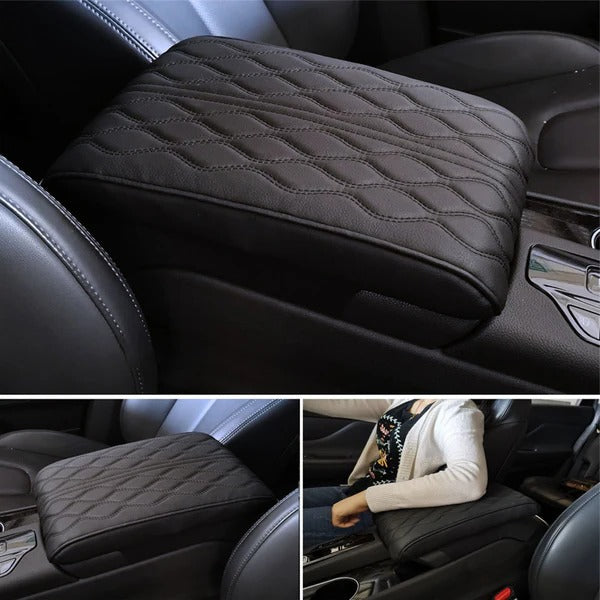 Plush Leather Memory Foam Car Armrest Cushion for Comfortable Driving