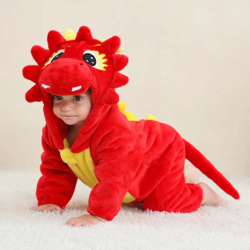 Baby Red Dinosaur onesie costume