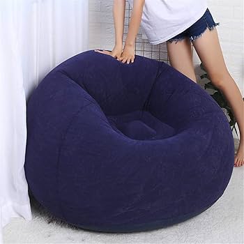 Person relaxing on inflatable chair