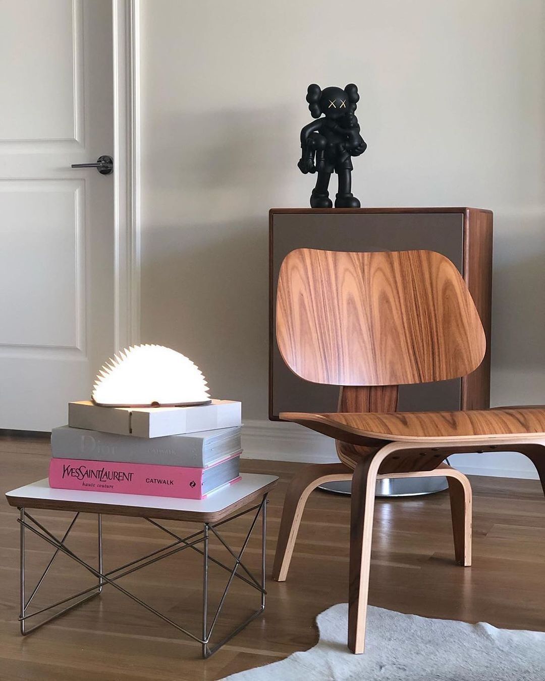 Book lamp glowing on a desk
