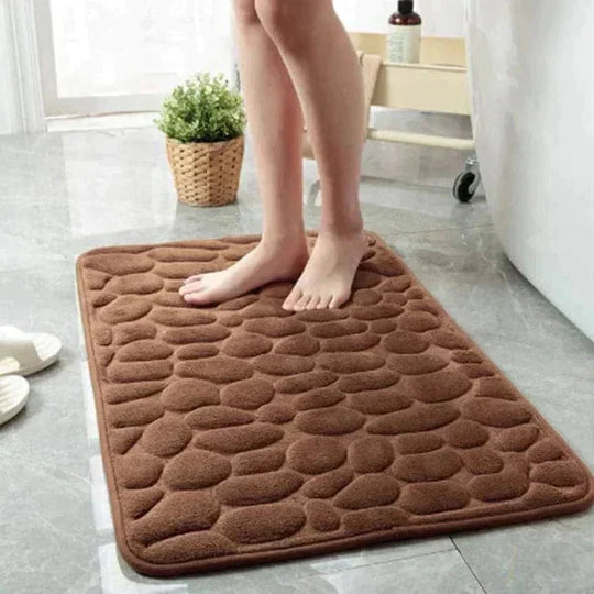 Plush Non-Slip Pebble Memory Foam Bath Mat for Bathroom