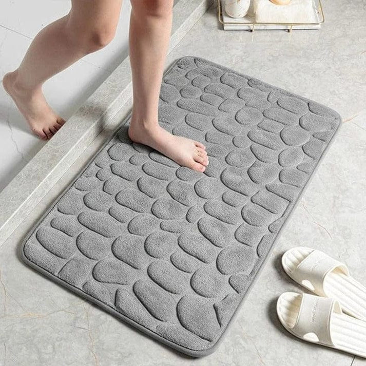 Plush Non-Slip Pebble Memory Foam Bath Mat for Bathroom