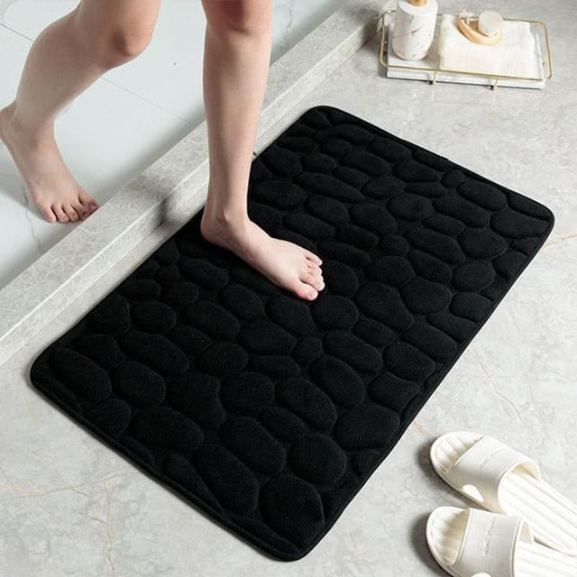 Plush Non-Slip Pebble Memory Foam Bath Mat for Bathroom