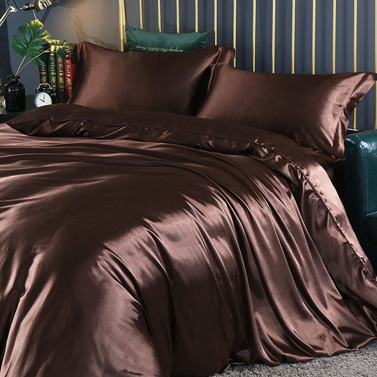 Silk satin bedding set Maroon