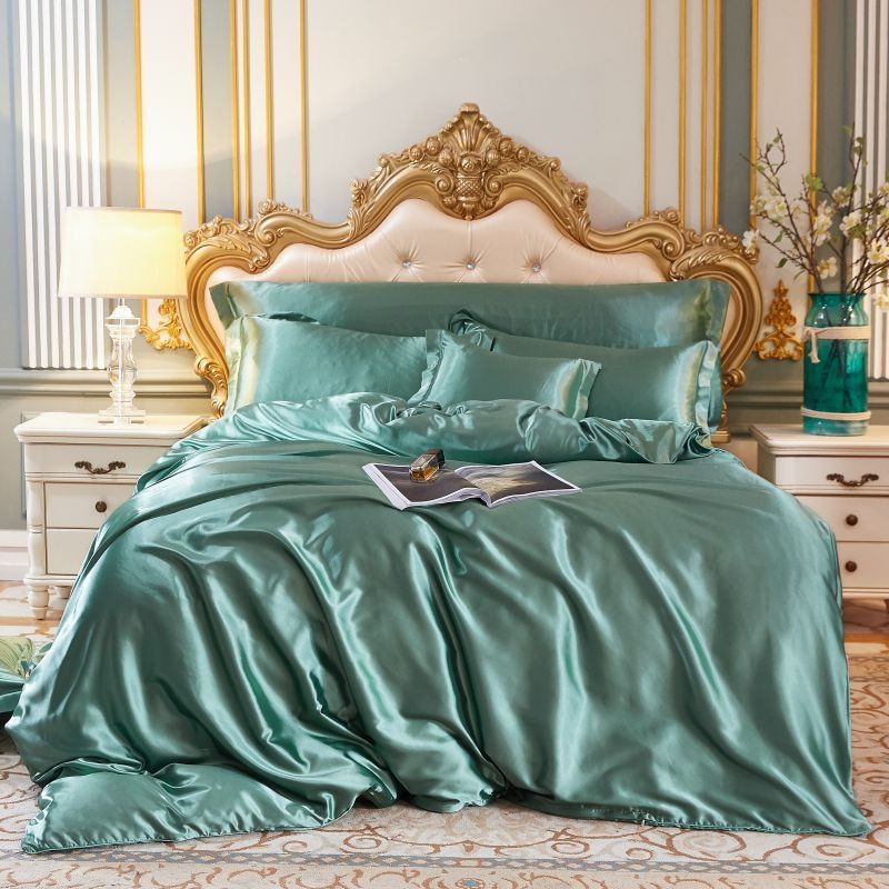 Silk satin bedding set Mint
