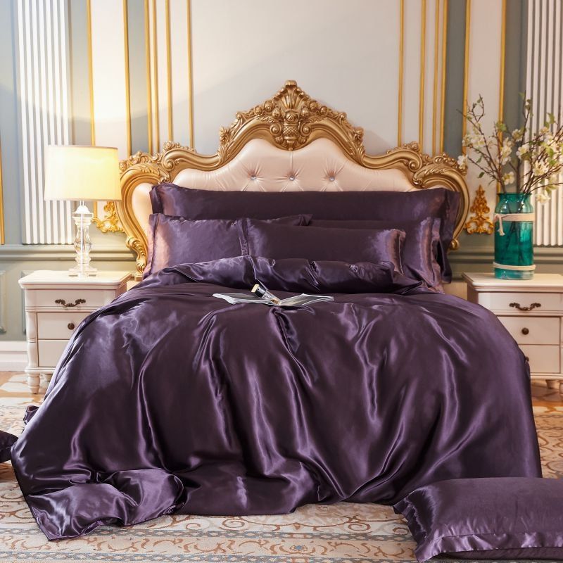 Silk satin bedding set Purple