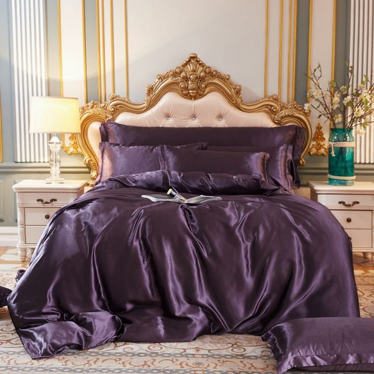 Silk satin bedding set Purple