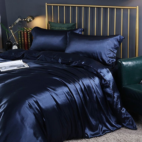 Silk satin bedding set Royal Blue