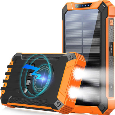 Rugged Solar Magnetic Wireless Power Bank for Outdoor Travel Charging