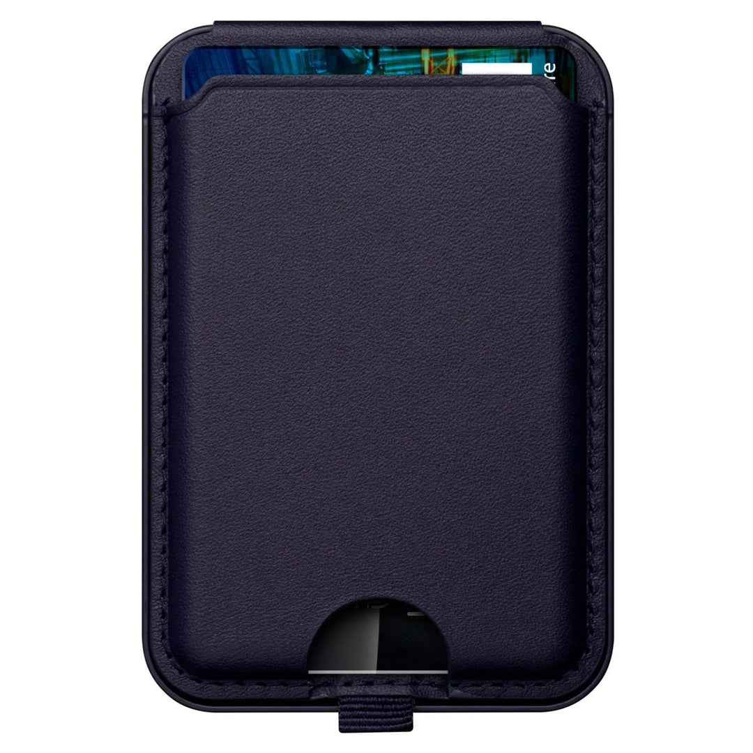 Purple magnetic card wallet and phone stand