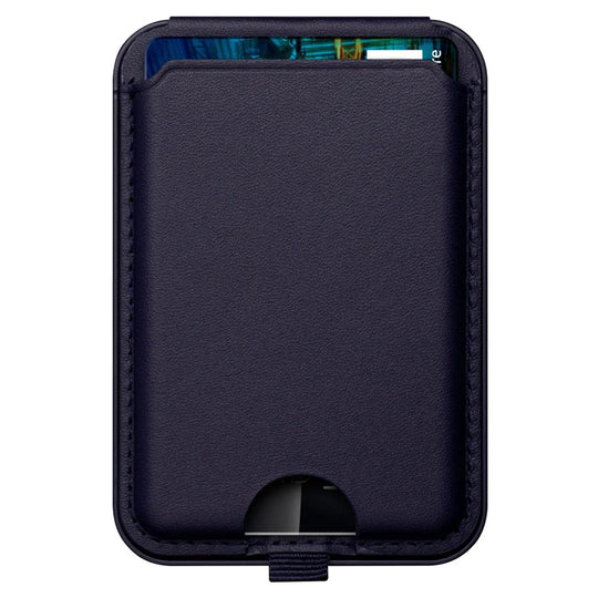 Purple magnetic card wallet and phone stand