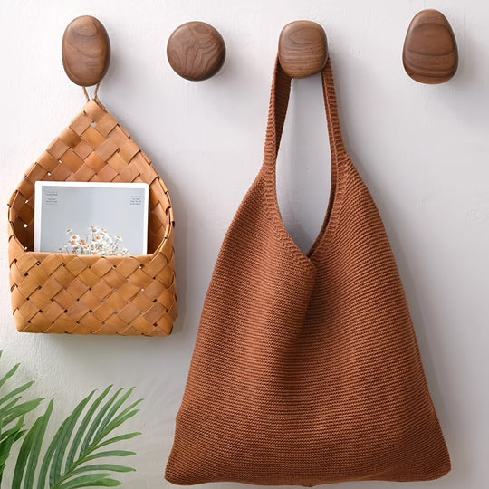 Pebble Shaped Wooden Wall Hooks for Entryway Decor