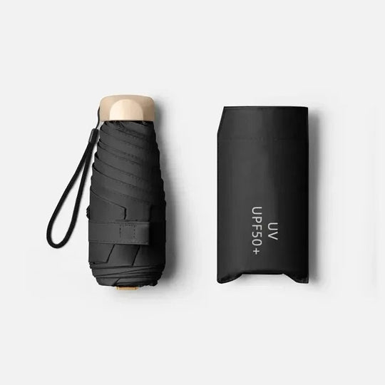 Black folding umbrella