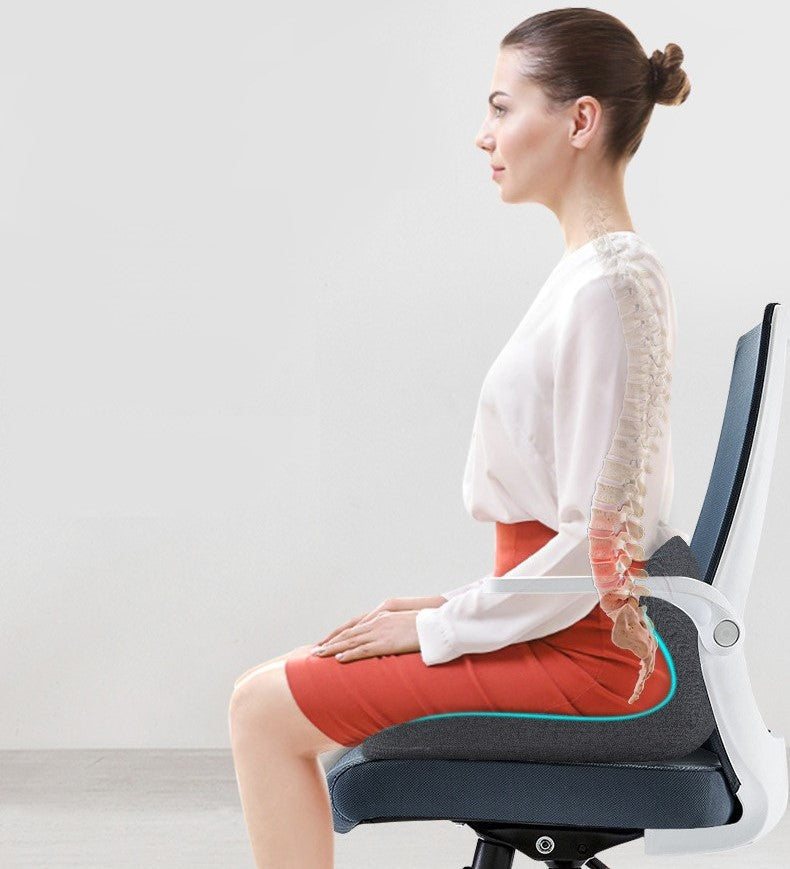 Woman sitting on cushion