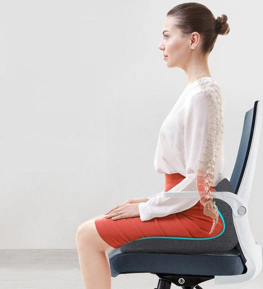 Woman sitting on cushion